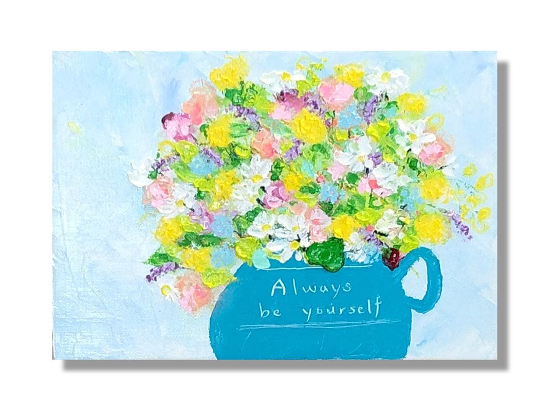 絵画　油絵　原画　一点物　花　可憐　アート　プレゼント　インテリア　SM