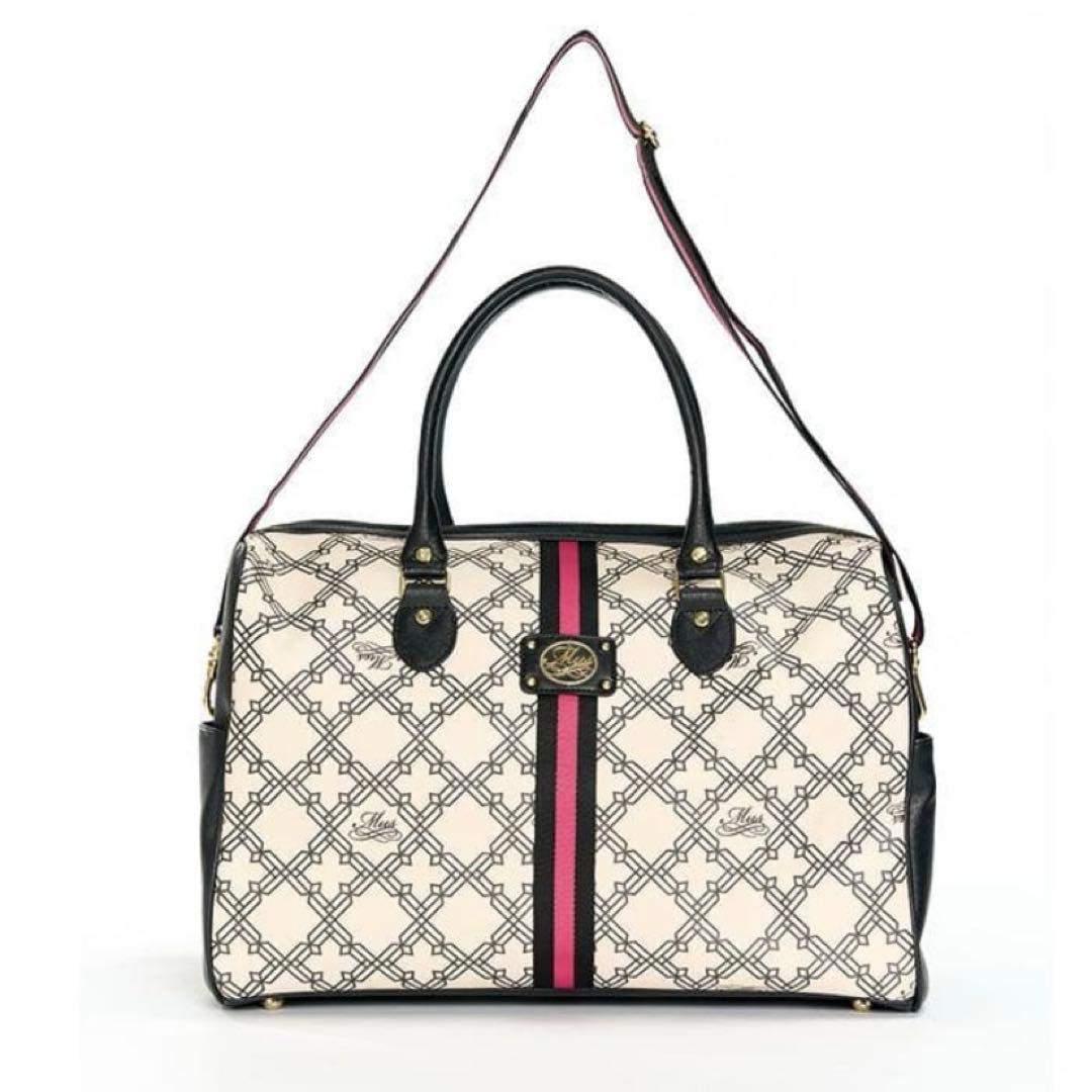 【良品】 MUスポーツ モノグラムプリント ボストンバッグ 703H6202