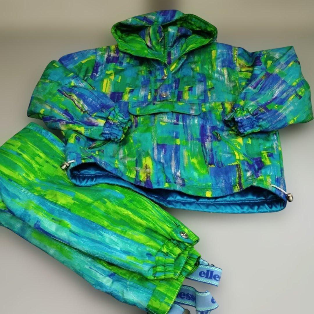 ellesse　エレッセ　スキーウエア 　上下セット　Lサイズ　グリーン　レトロ