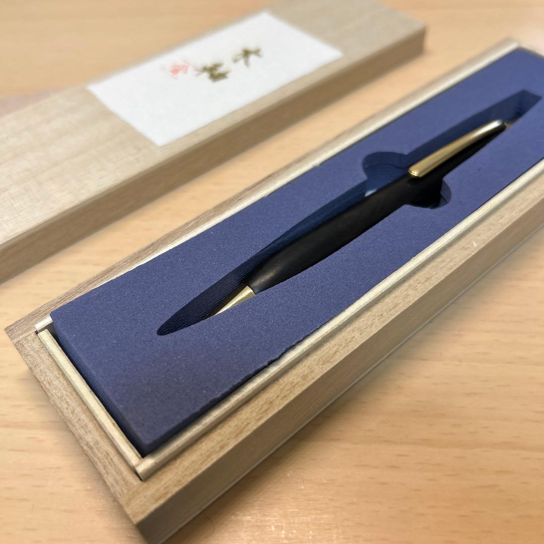木軸シャープペン アフリカンブラックウッド 工房金木犀 木箱付き