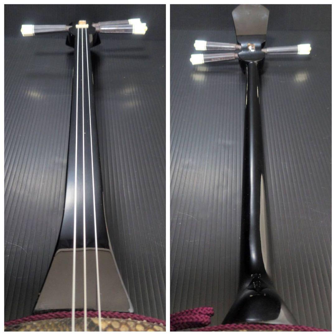 【本蛇皮・強化張り】三線 初心者安心 弦新品交換済 状態良好 沖縄 三味線