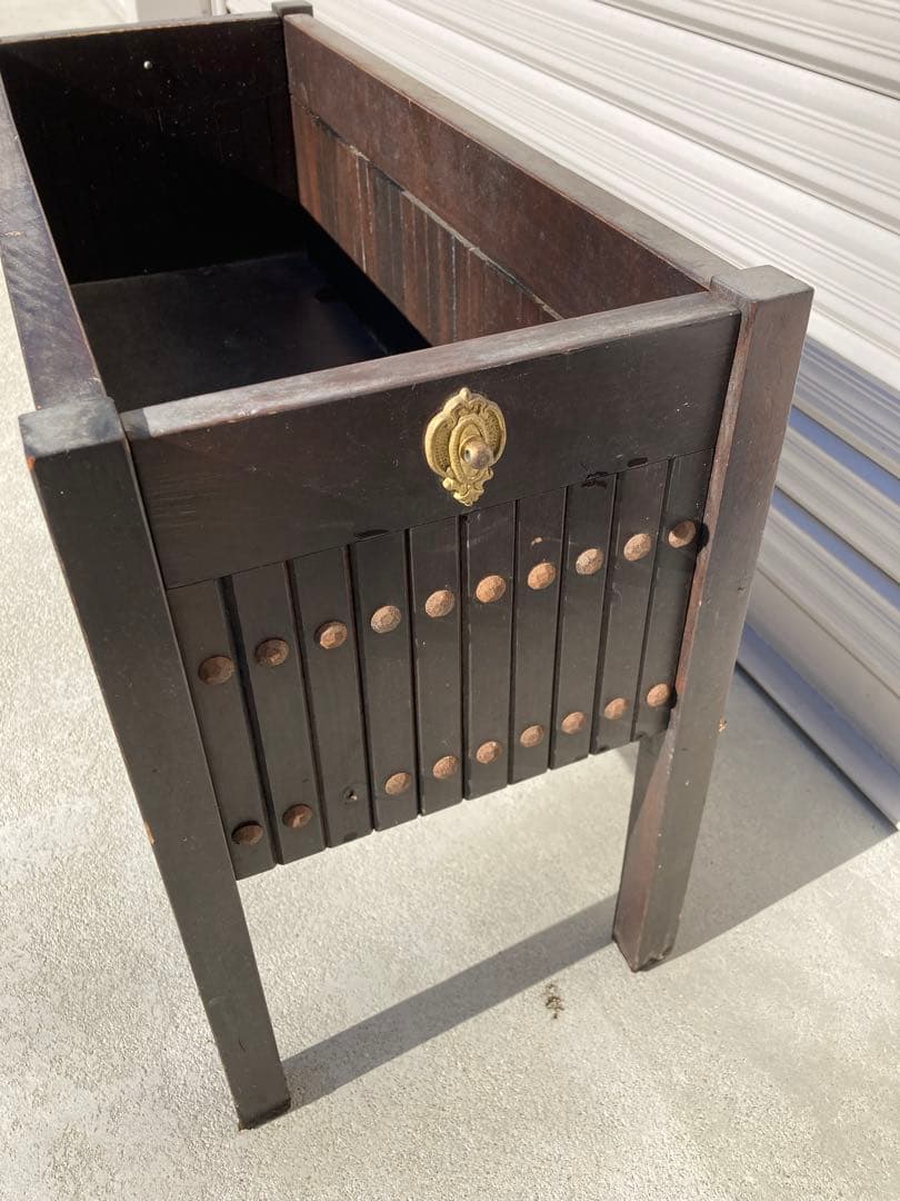 木製スラットデザイン収納ボックス