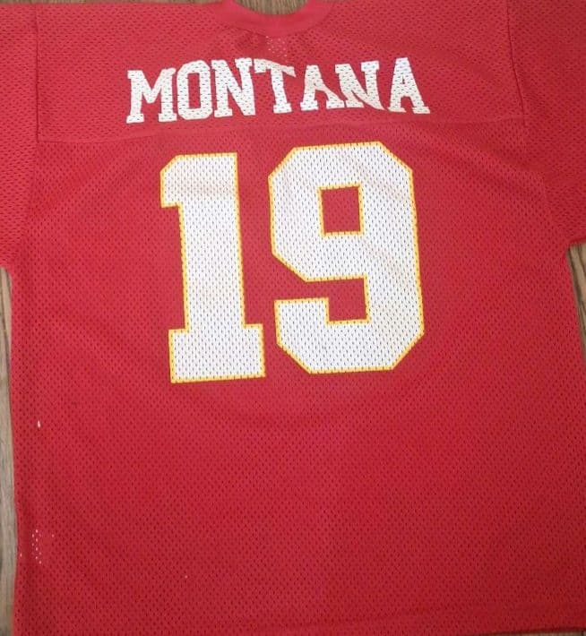 希少 90s USA製 NFL チーフス ジョー・モンタナ ジャージ L 赤