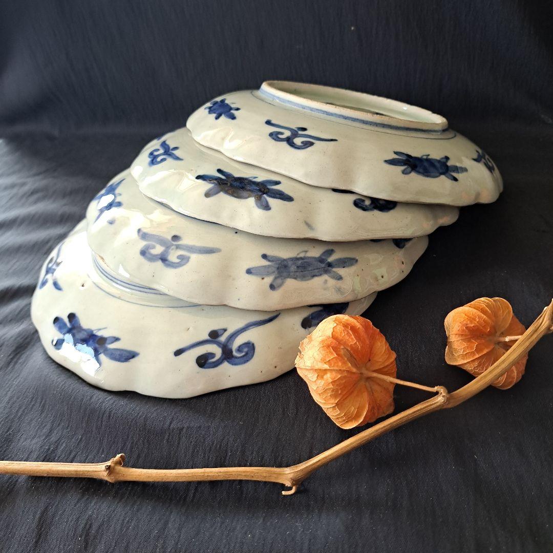 「華やかな食卓！ 金彩古伊万里皿(直径21cm)」富貴長春皿2客セット 骨董アン