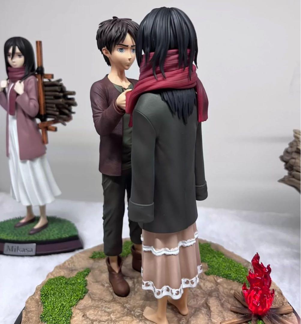 進撃の巨人 エレン ミカサ 2体 ガレージキット ガレキ スタチュー①