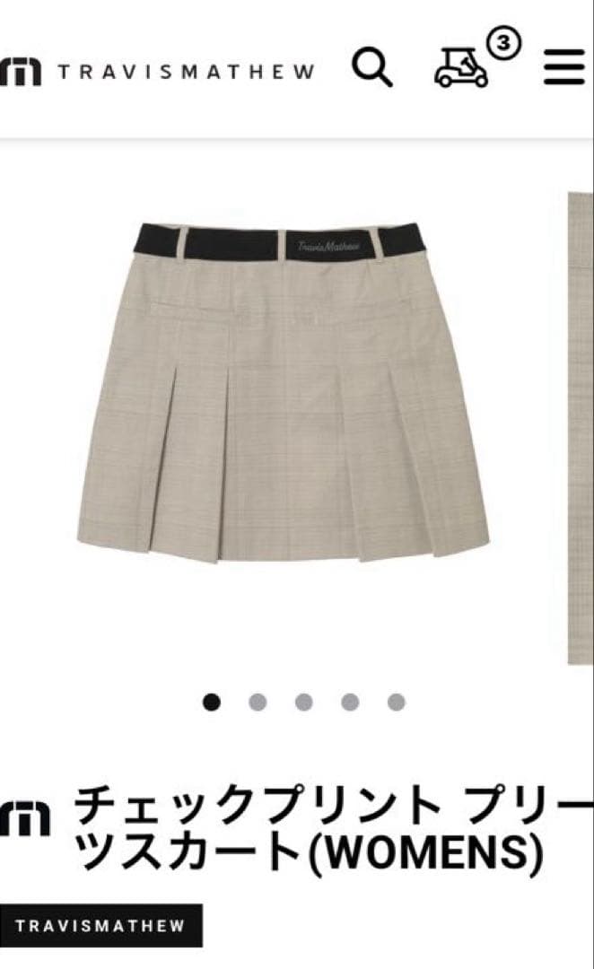 TravisMathew レディースチェックスカート　2025秋冬物