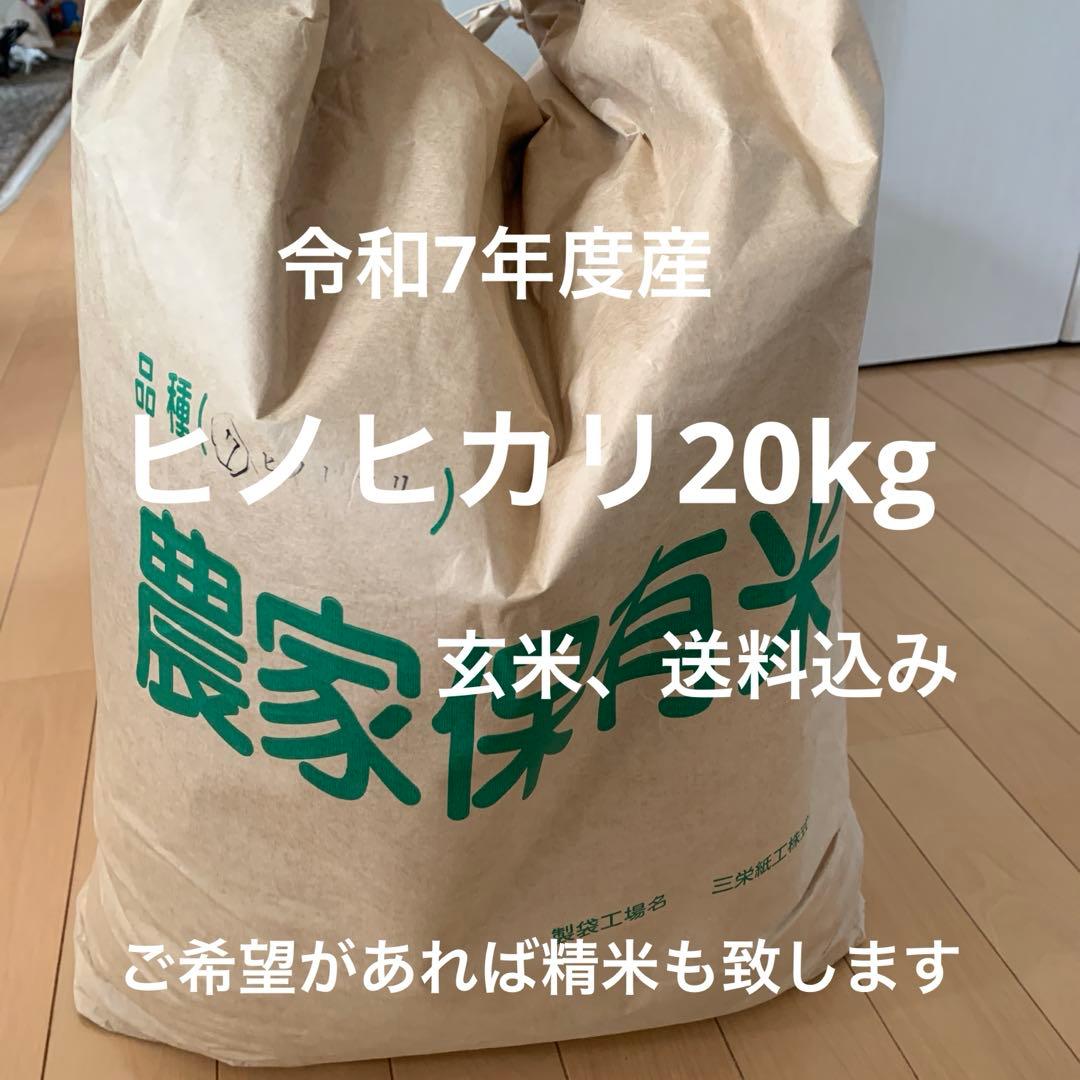 令和7年度産　新米ヒノヒカリ20kg(送料込)農家のお米