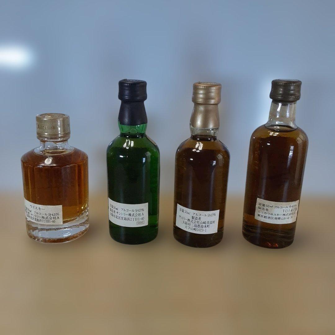 ニッカ シングルモルト　サントリーピュアモルト12年ウイスキー 4本セット