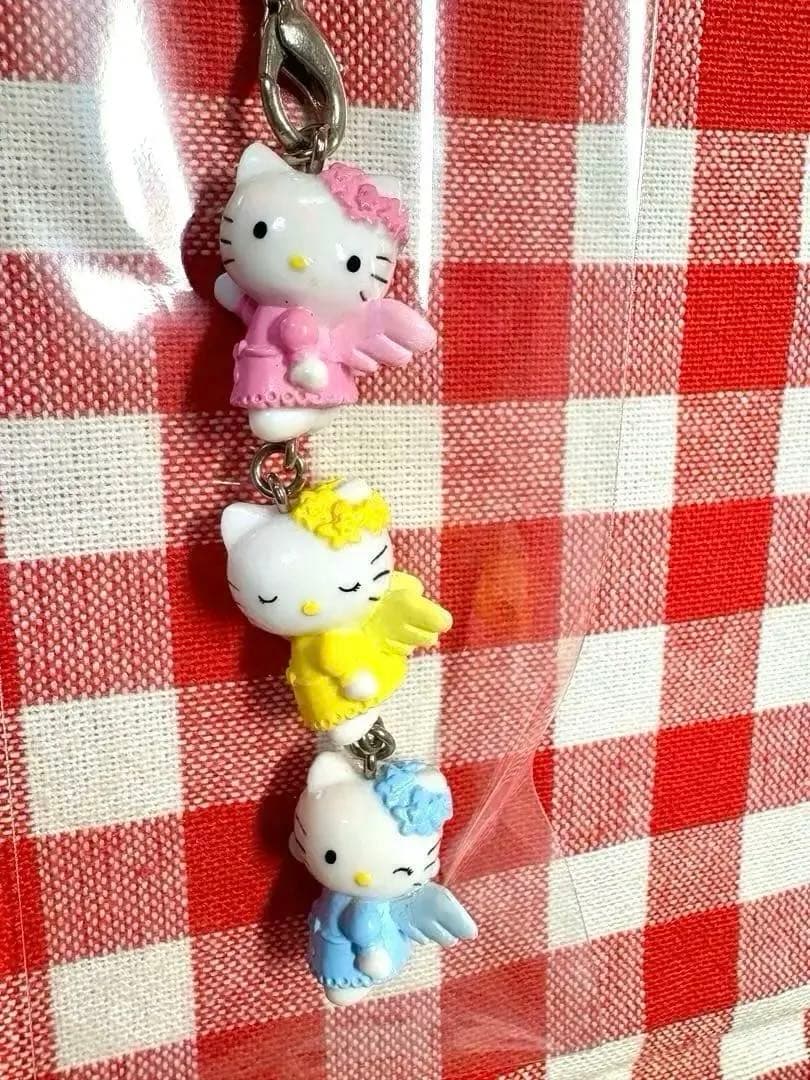 エンジェルキティ　3連ストラップ　平成レトロ　2001年　サンリオ　ハローキティ