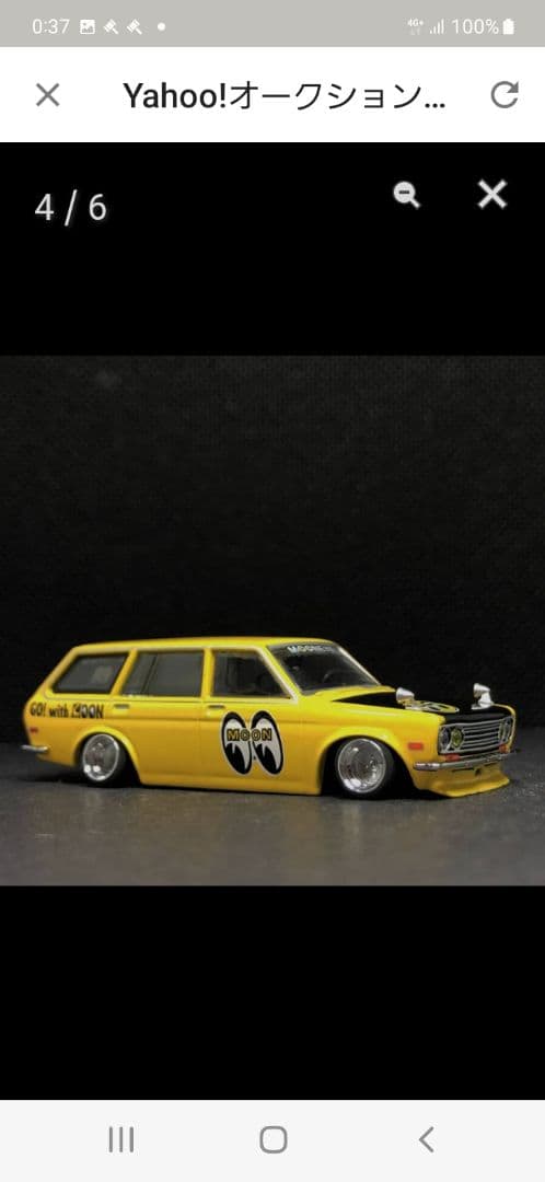 ターマックワークス1/64ブルーバード510ワゴンMOONEYES　深リム(改)