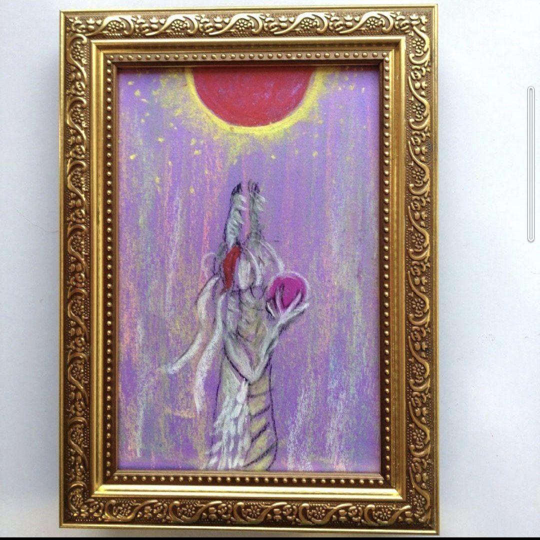 「昇龍」額付き　波動絵　開運絵画　手描き 幸運　金運　仕事運　才能開花