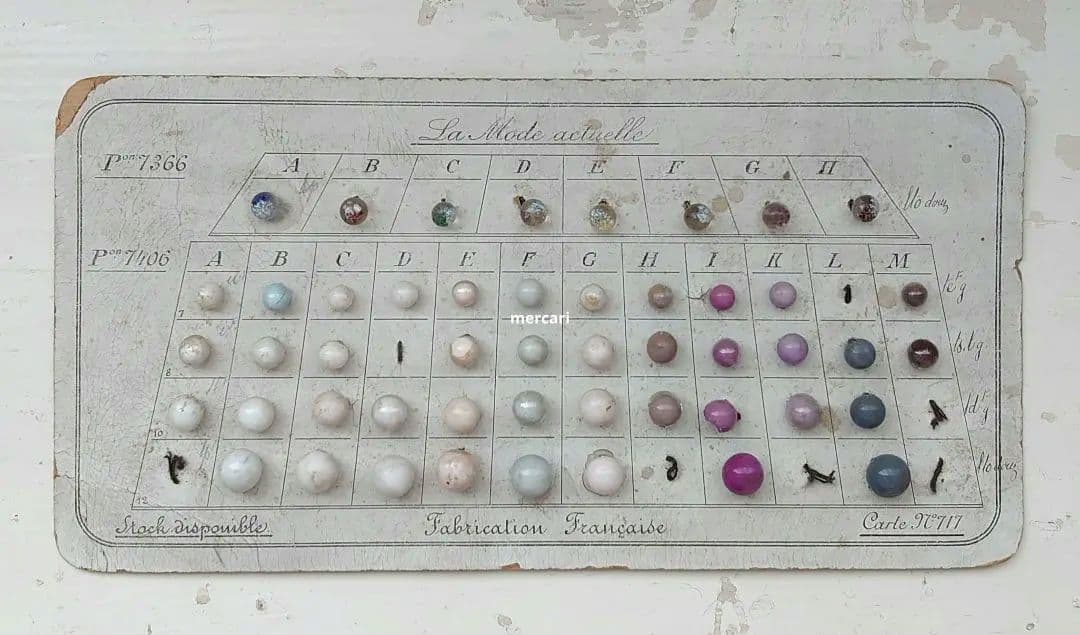 アンティーク　台紙付きボタンシート