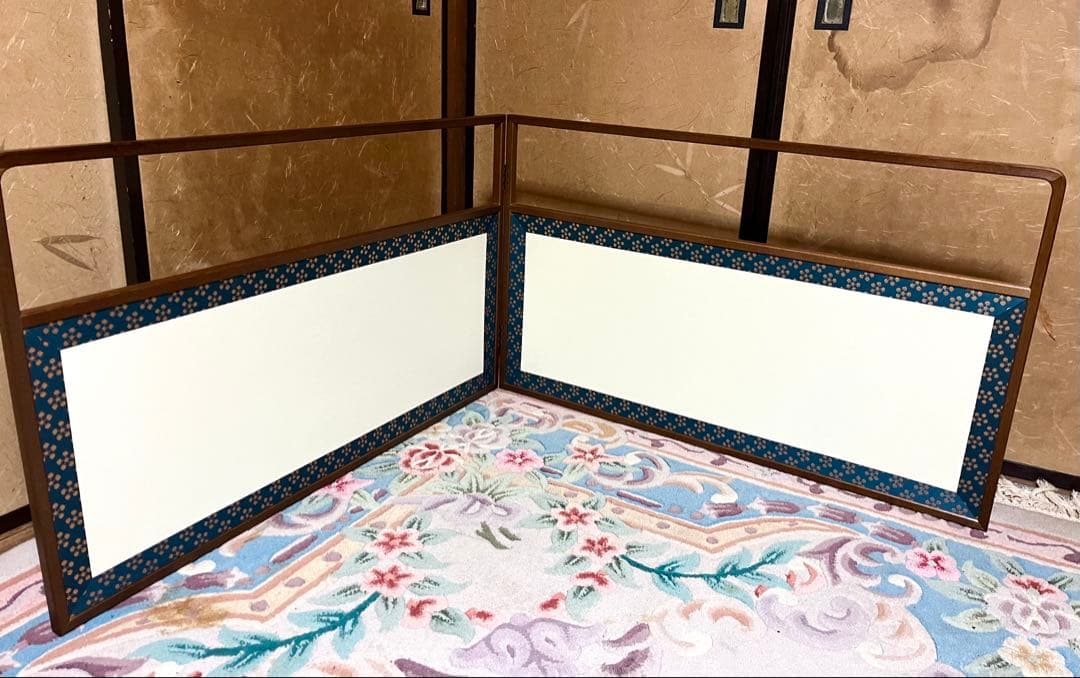 風炉先屏風　利休梅　網代　両面　紙箱