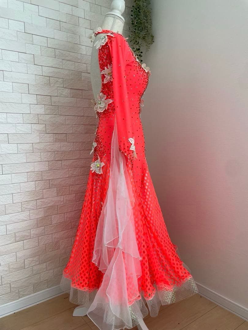 社交ダンスドレス ⭐️コーラルピンク　Mサイズ