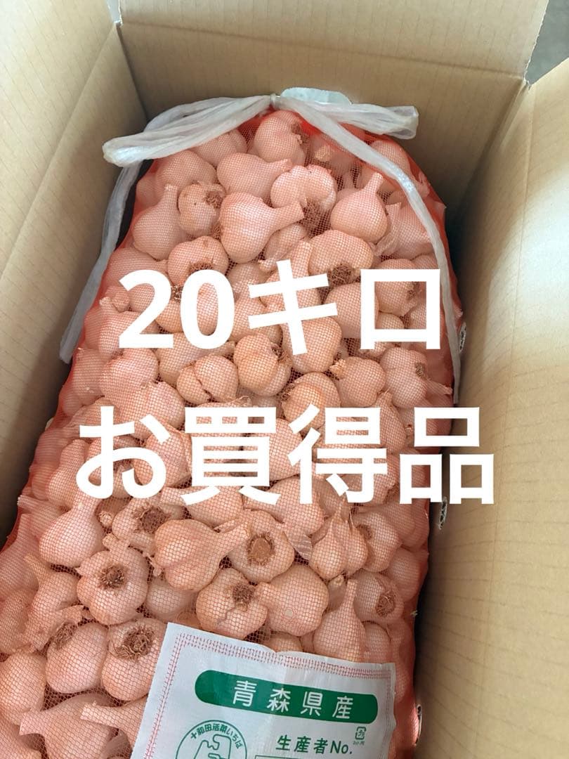 新物　青森県にんにく20キロ 2S
