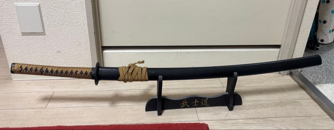 高級模造刀　樋有刀身 茶白拵え居合刀 太刀本格模造刀