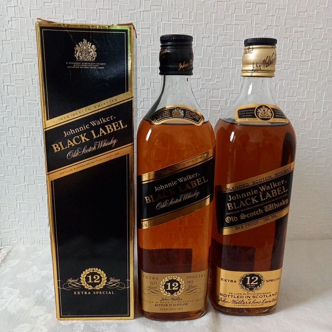 ジョニーウォーカー ブラックラベル ウイスキー 12年 750ml　2本セット