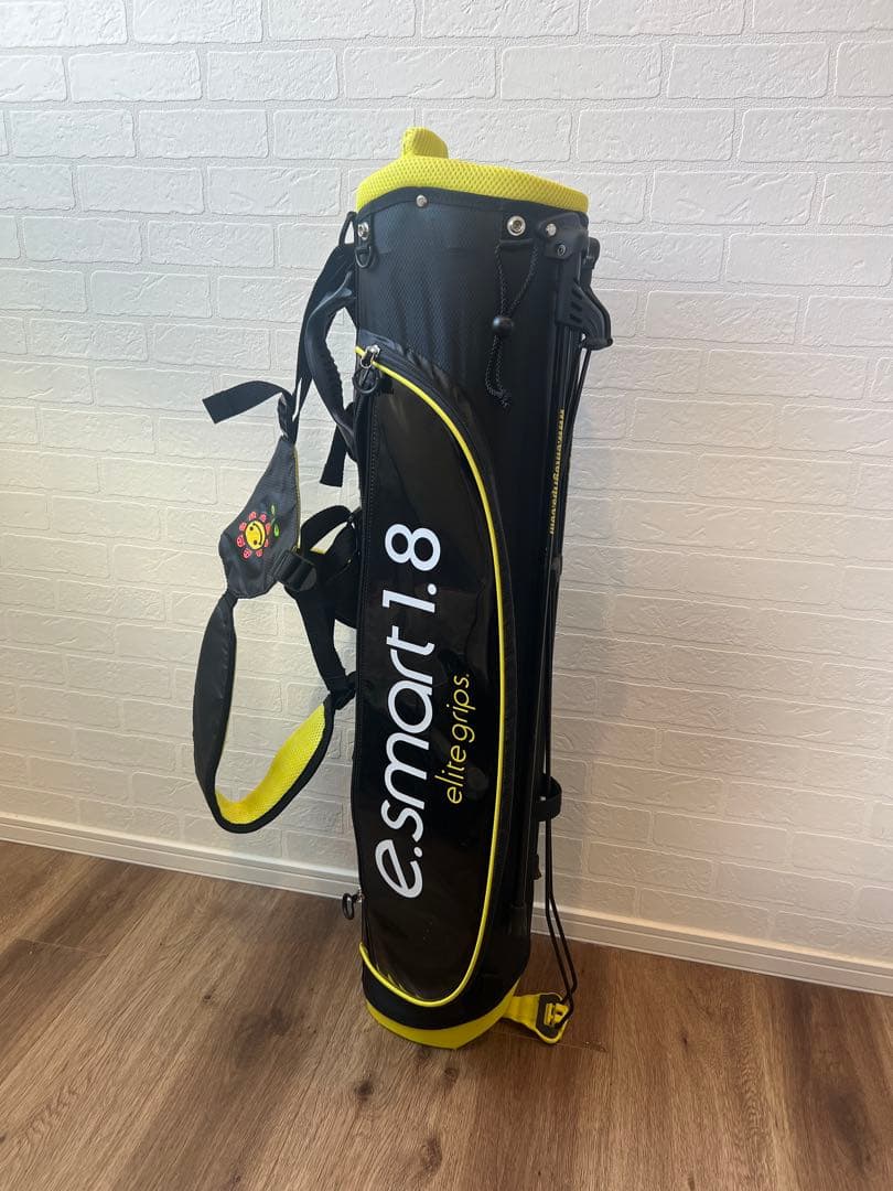 【良品】 esmart 1.8 スタンドゴルフバッグ 黒/黄色