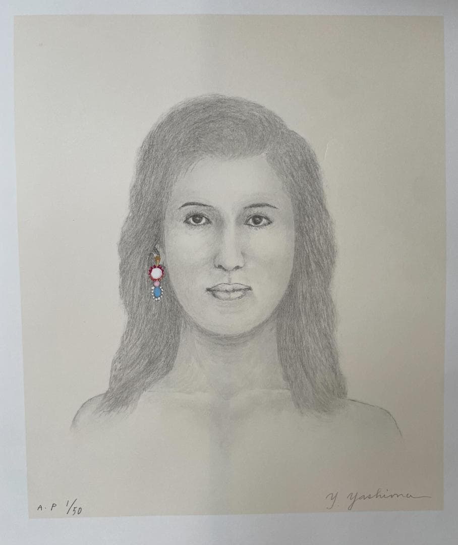 八島義郎　リトグラフ　版画　影を追いて　作者保存版　 AP 1/25　貴重