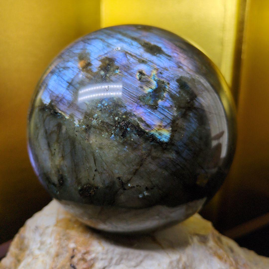 ラブラドライト スフィア 直径約120mm 2.6kg 天然石 パワーストーン