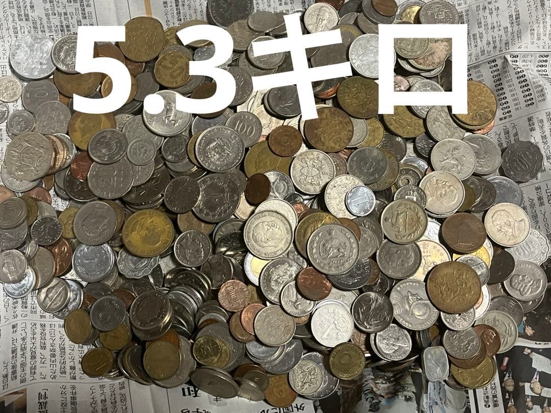 5.3kg 外国 まとめて 硬貨 古銭 貨幣 素材用