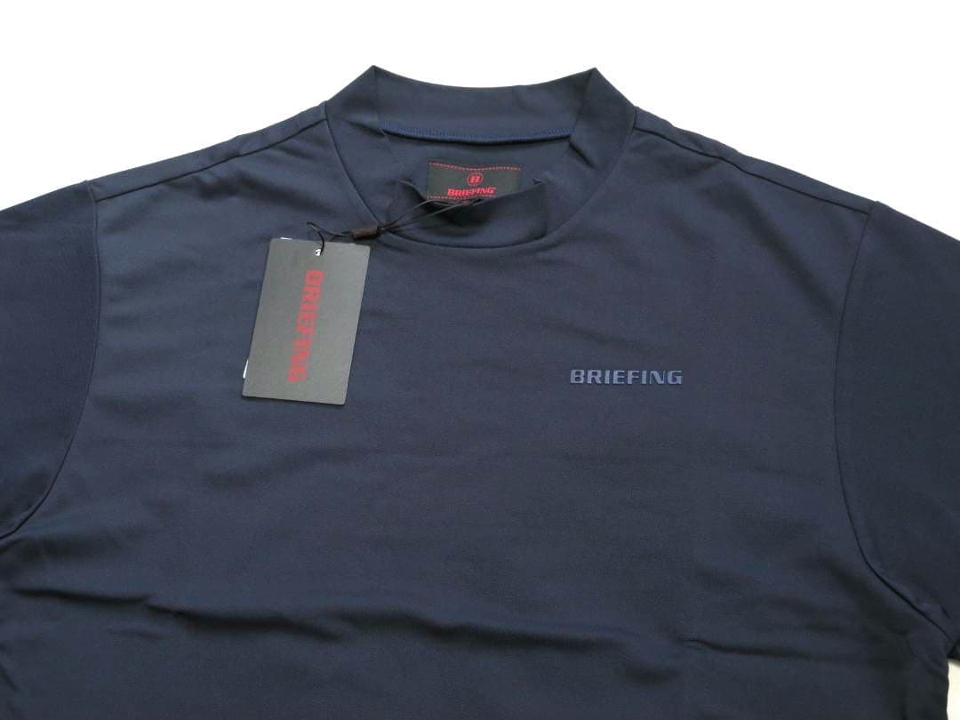 BRIEFING GOLFブリーフィングゴルフバックロゴラインシャツネイビーⓂ