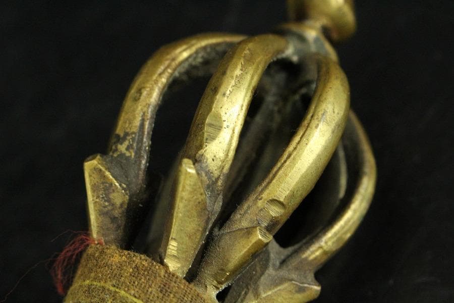 仏教美術 古銅 五鈷杵 密教 法具(K-LC971)