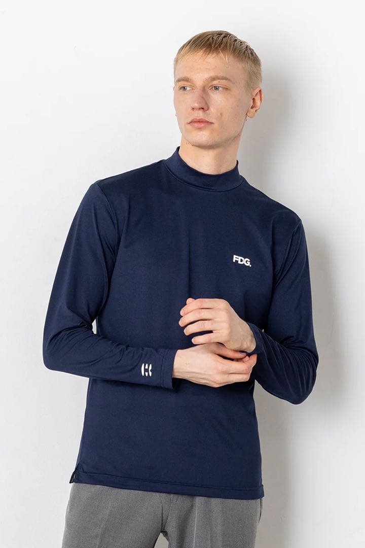 FIDES GOLF BACK LOGO MOCK NECK L/S サイズ　L
