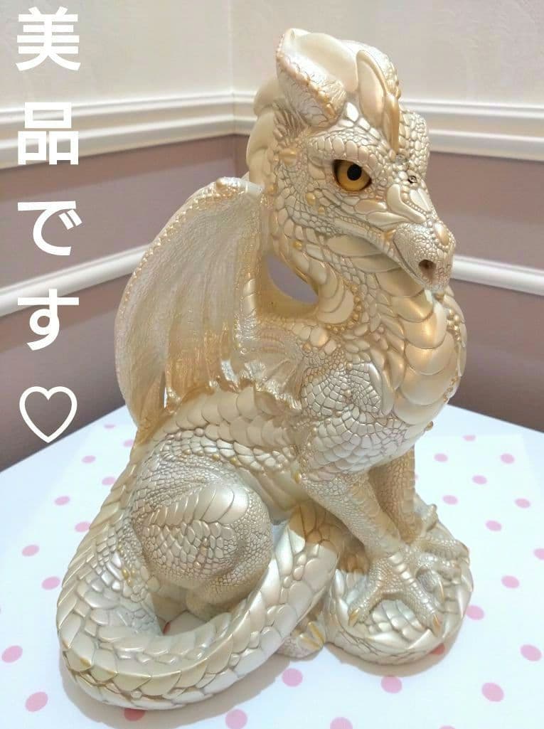 美品「Windstone Editions」ホワイトドラゴン☆オブジェ置物☆竜