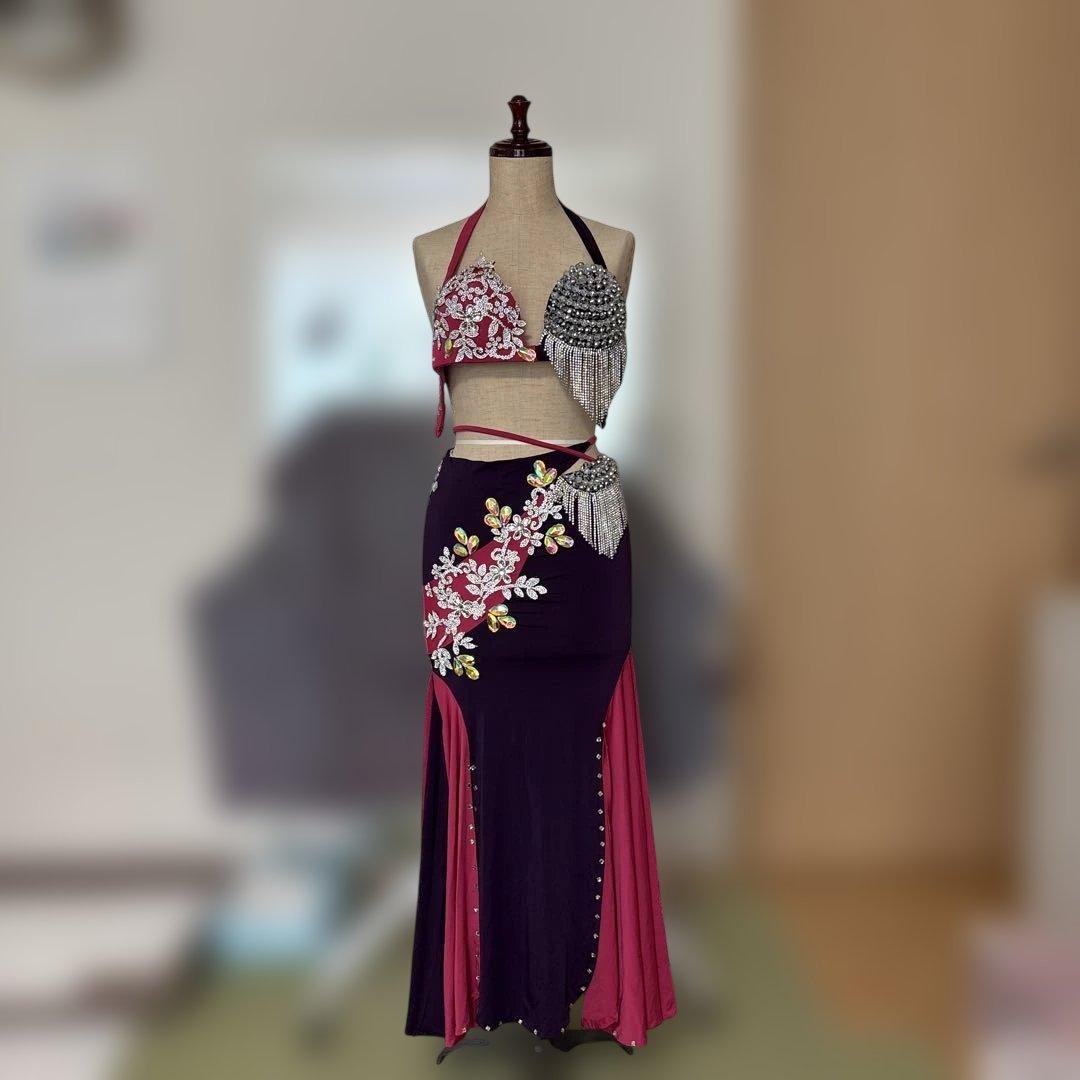 ベリーダンス セットアップ 紫とピンク