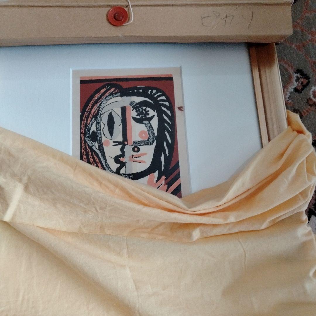 二十世紀偉大な画家パブロ・ルイス・ピカソ代表作品《顔》版画名作高級額装貴重希少