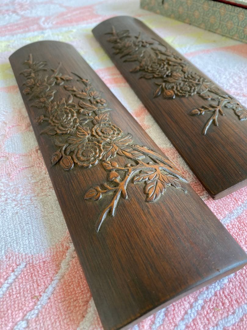 腕枕　腕枕　手置き板　木彫り　中国　書道