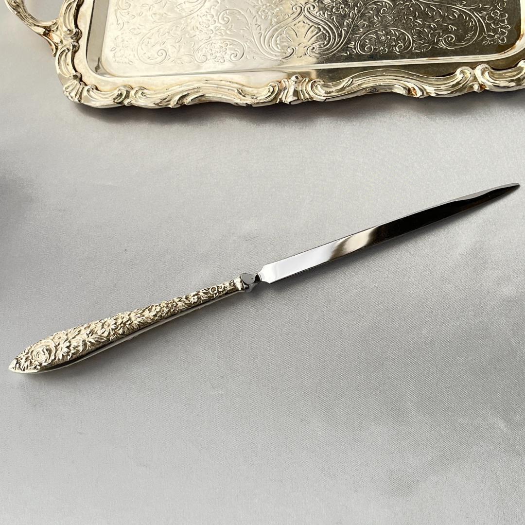 【Kirk】【純銀ハンドル】 フローラルのレターナイフ / ペーパーナイフ