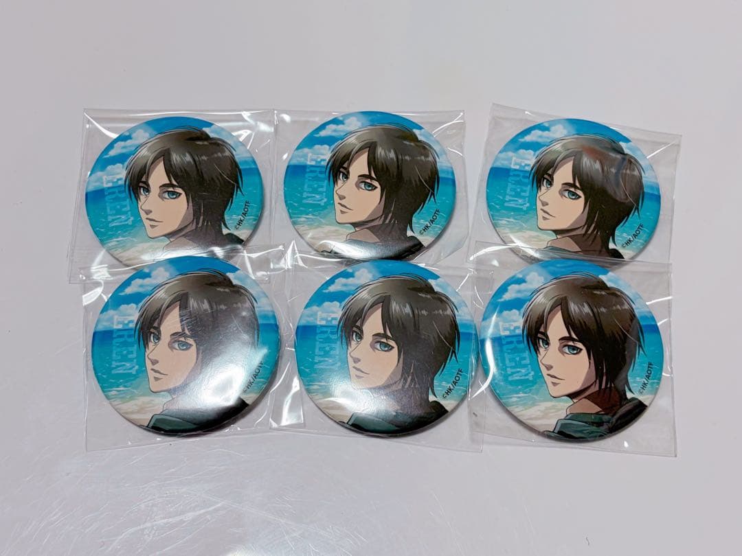 進撃の巨人　エレン　缶バッジ　海　カラ鉄　カラオケの鉄人　桜木町　まとめ売り