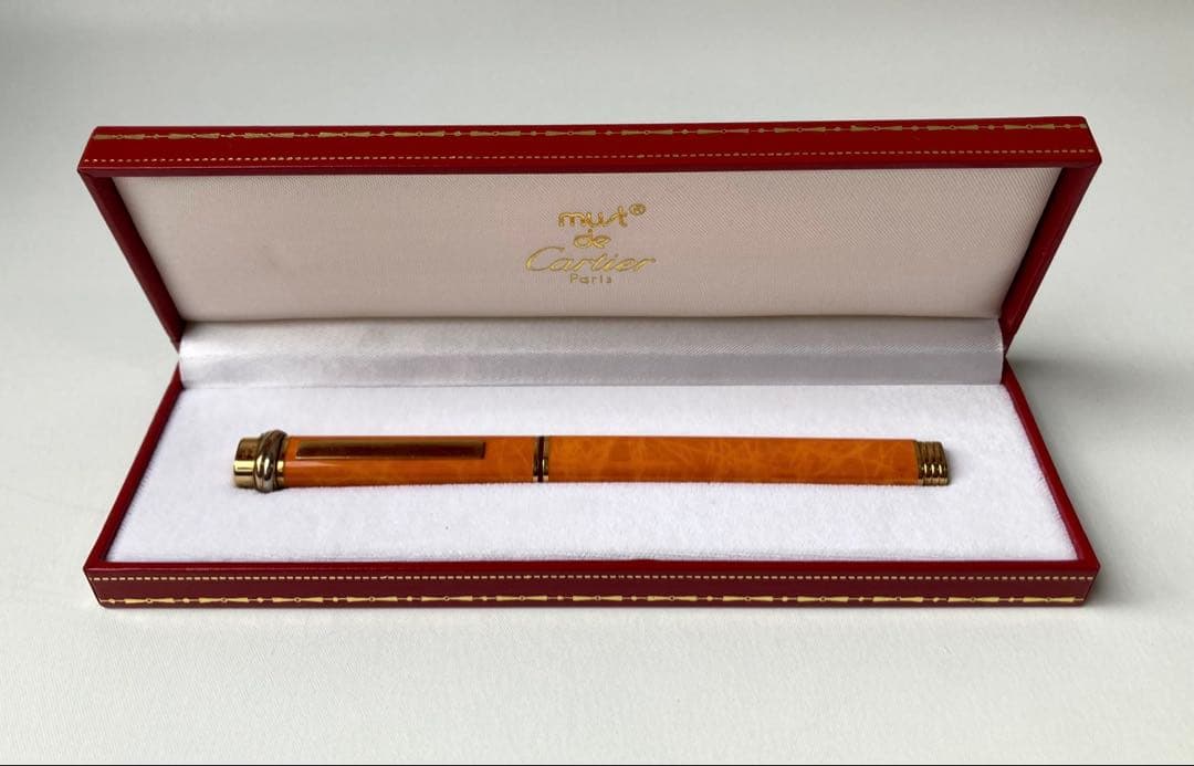 カルティエ　ヴィンテージ　トリニティ　ゴールド　オレンジ　セパレート　ボールペン