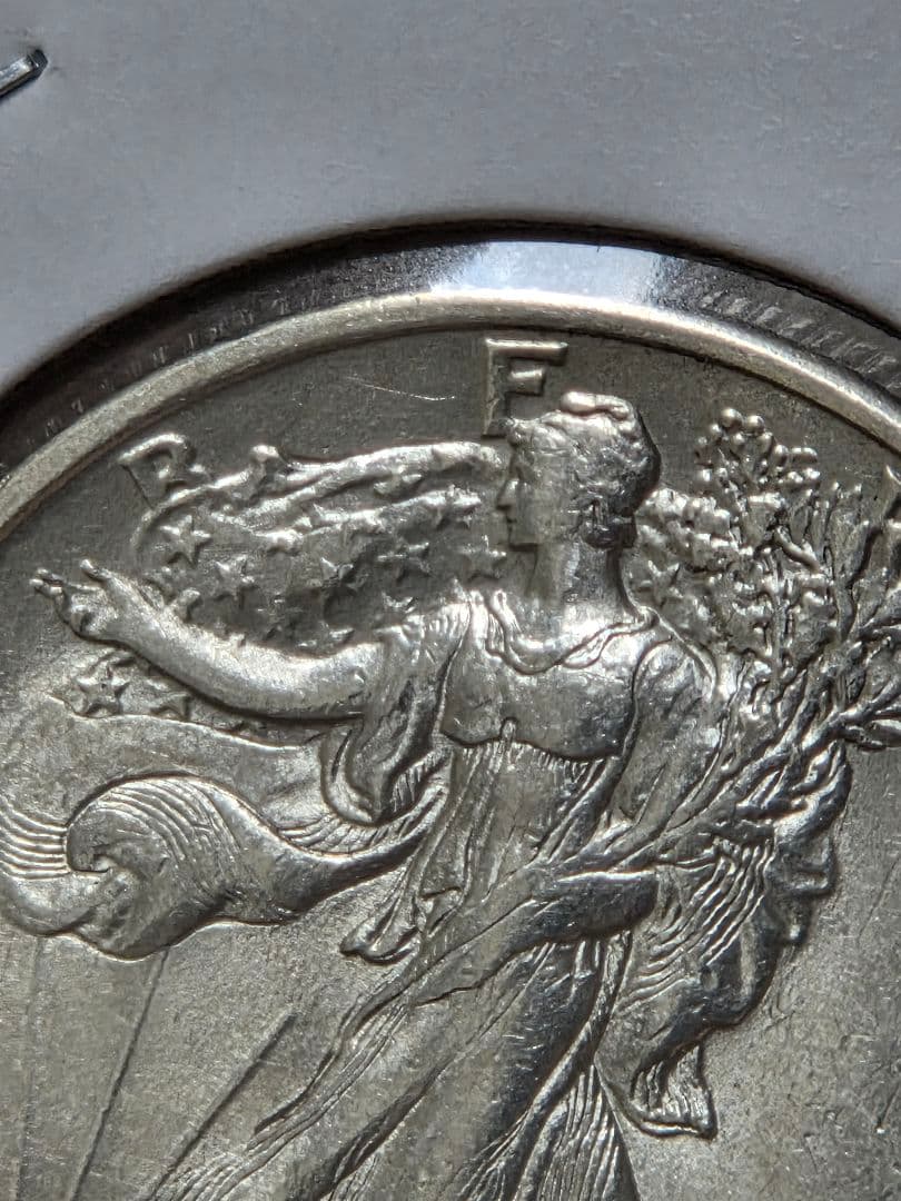 (稀少年号)アメリカ　ウォーキング リバティ 50セント銀貨　1933 S