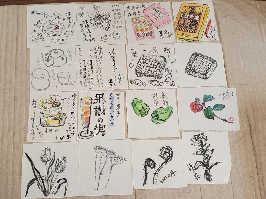 水彩画　絵手紙　絵画　絵　約48点　まとめ