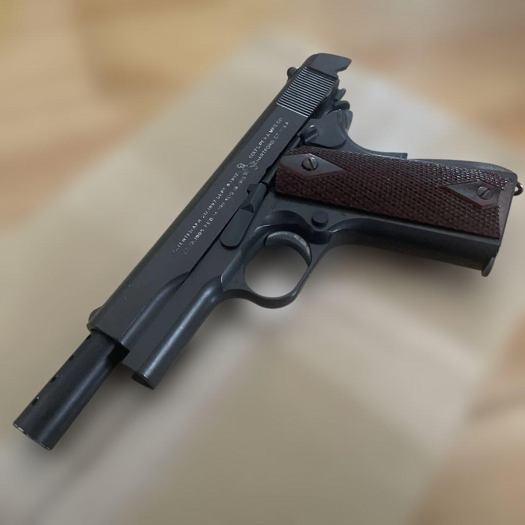 1911スタイルガスガン 木製グリップ日本製プラスチック製品