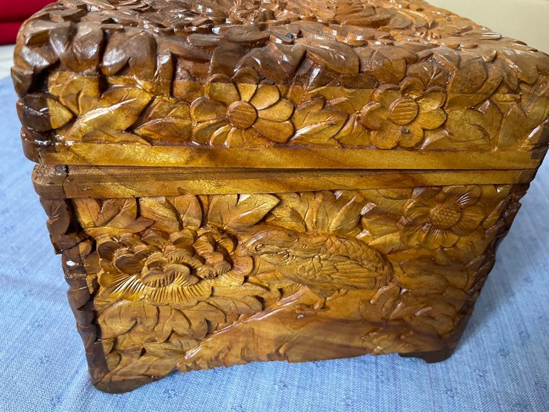 ◉セール！新品　木彫　箱　アンティーク　中国　花鳥