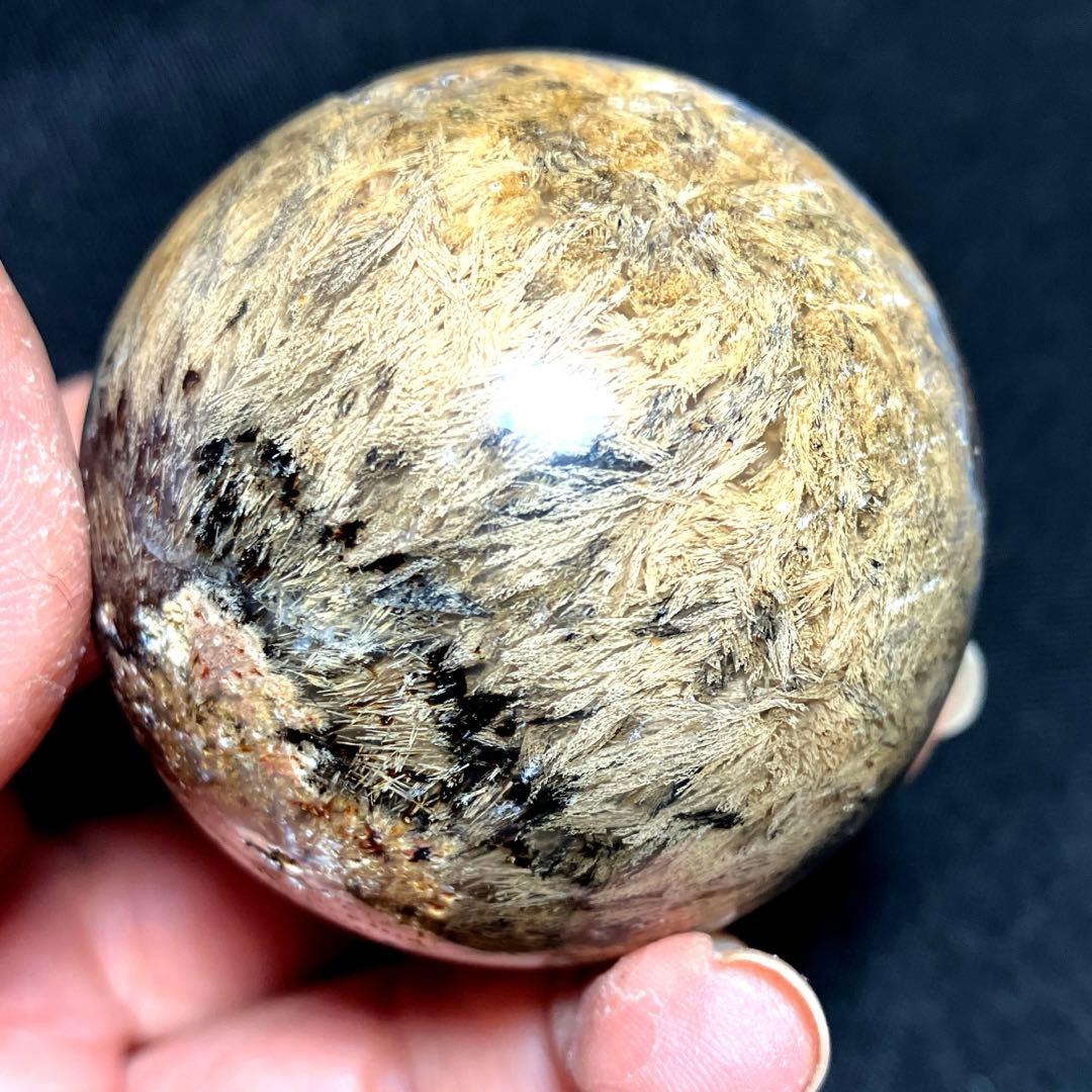 50mm ゴールドルチルクォーツ　丸玉　スフィア　金針水晶