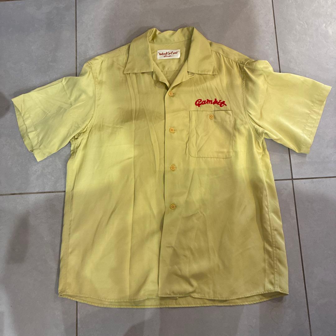 work of art kendai ボーリングシャツ イエロー
