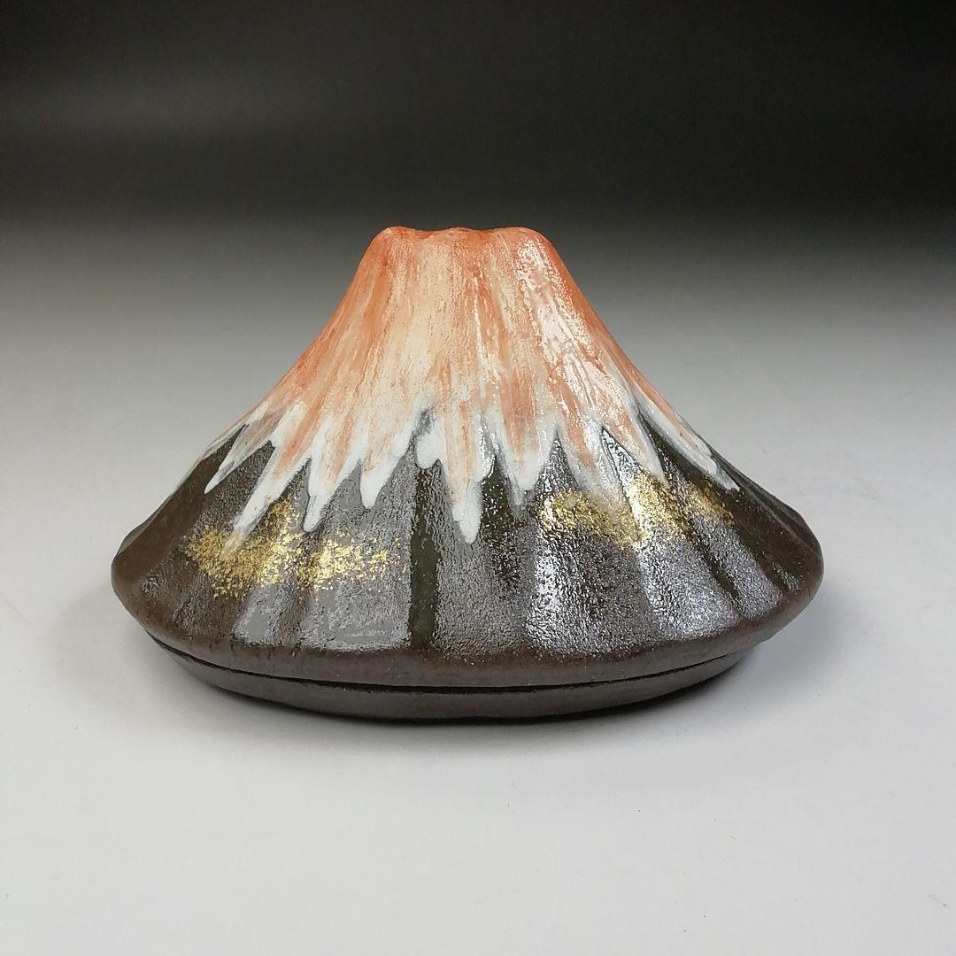 Ｔ７４６　香合　『富士山』『中村良二 造』　共箱　茶道具