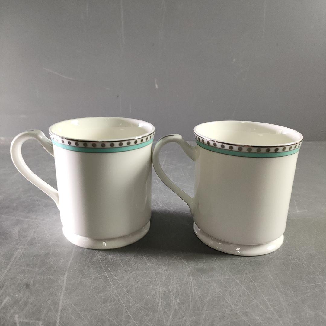 A900-3/TIFFANY＆Co./プラチナ ブルーバンド ペアマグカップ/