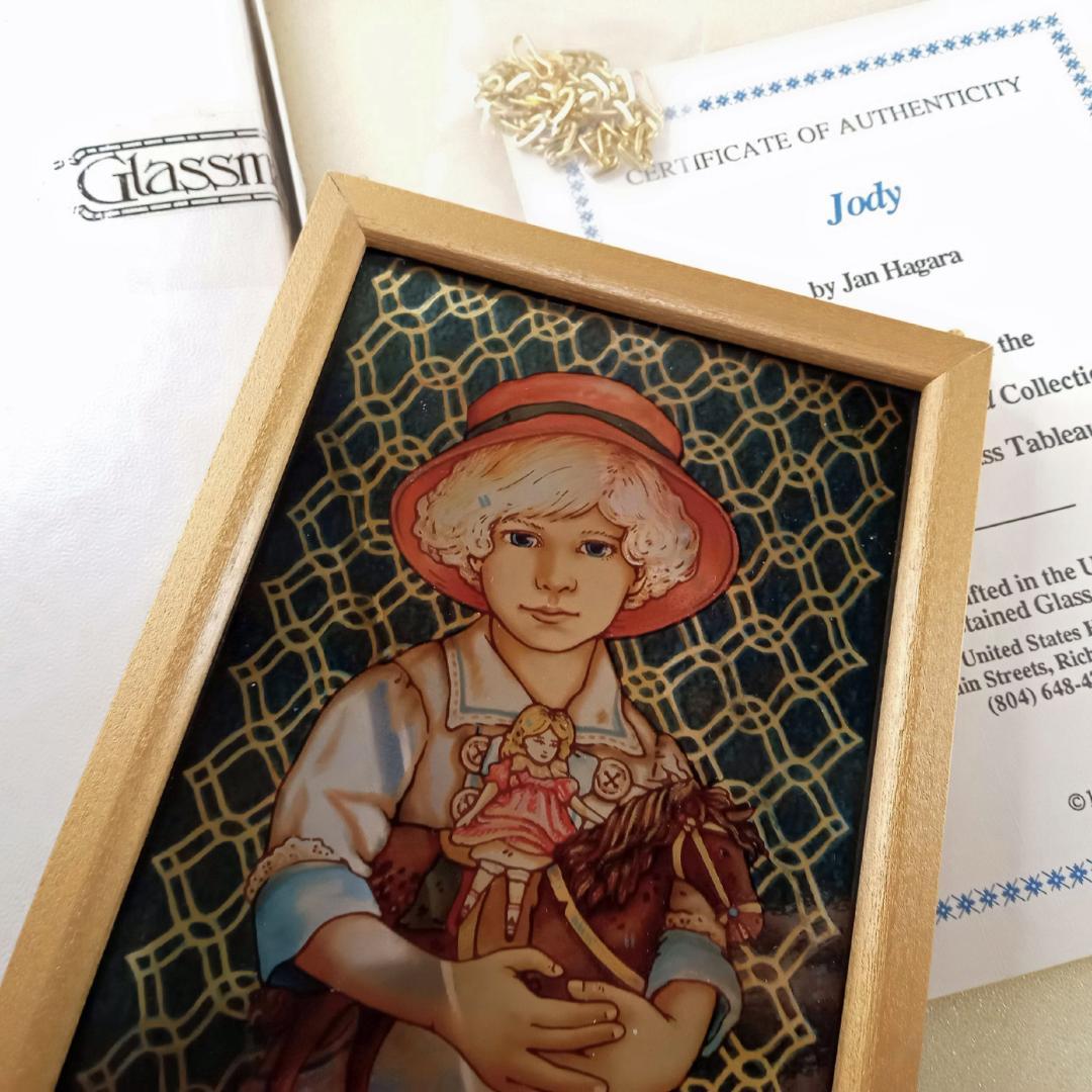 新品ジャン・ハガラ ステンドグラス 少女とお人形 ジョディ グラスマスターズ社