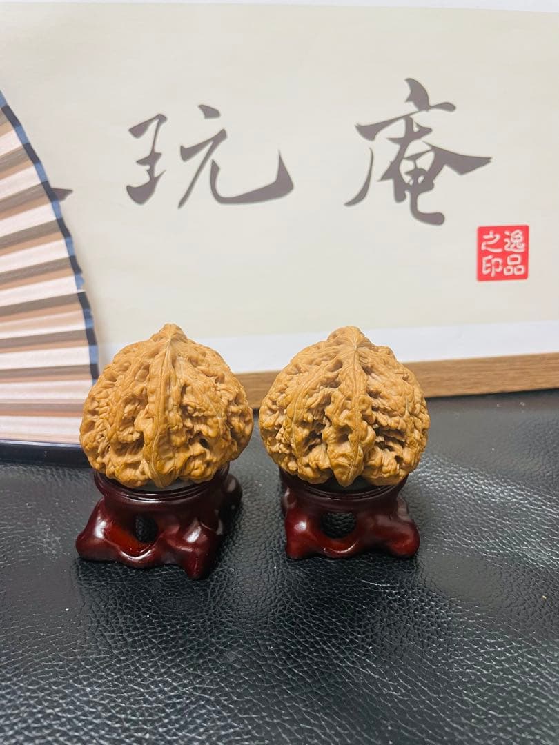 ❤️No.425遊ぶクルミ　文玩核桃 精配大粗筋（夫妻对拜，座山雕） 异形希少