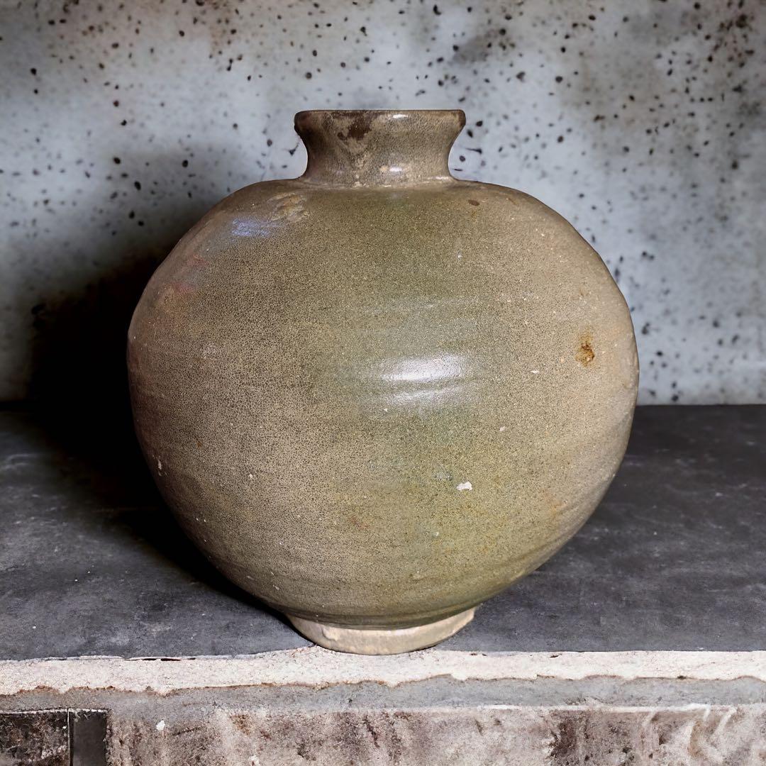 李朝　青磁器　壺　花瓶　朝鮮　韓国　骨董