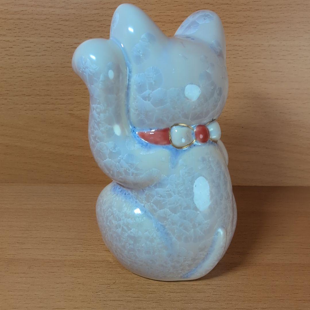 陶あん　陶葊　招き猫　金色の鈴付き　花結晶　京焼　清水焼　箱付き