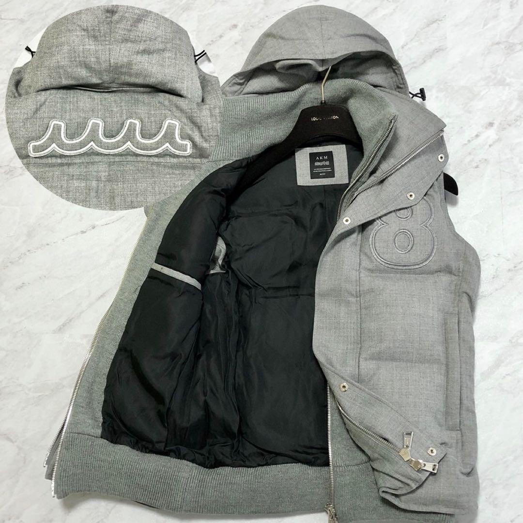 【超希少】MUTA × AKM ダウンベスト 2way ロゴ カシミヤ L