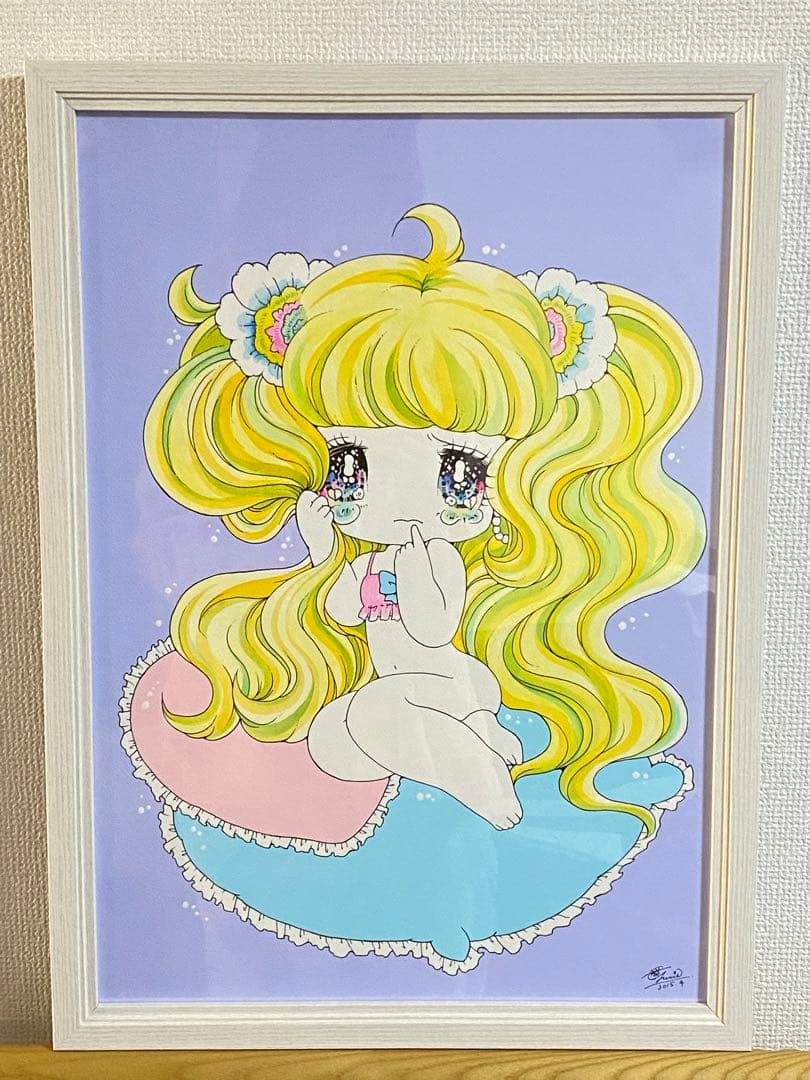 せきやゆりえ　キラキラおめめのおんなの子　原画