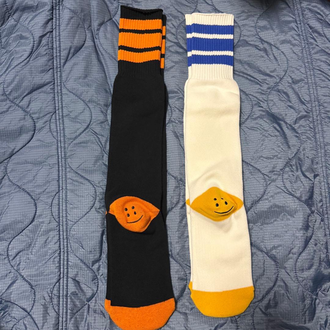 kapital スマイルソックス　HAPPY HEEL刺繍 スケーターズニーハイ